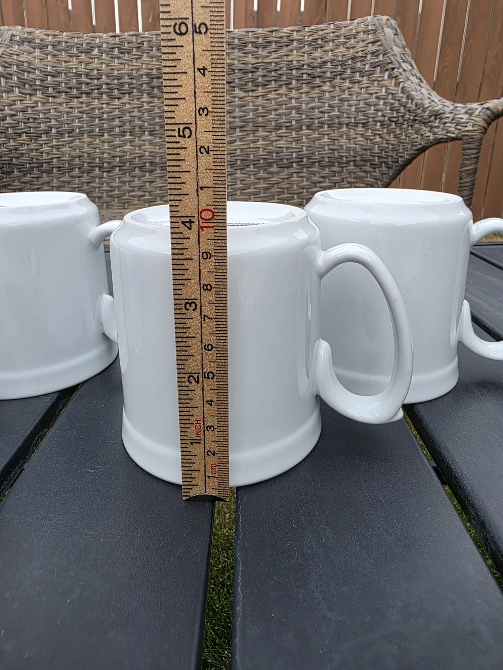 Williams Sonoma Pantry Essentials White Porcelain Coffee Mugs Set of 4 Oven Safe
